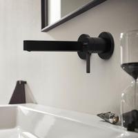 Hansgrohe Wastafelmengkraan Inbouw Finoris 2-gats 168 mm Voorsprong Met Afvoerplug Mat Zwart - thumbnail