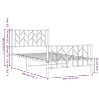 Bedframe met hoofd- en voeteneinde metaal wit 100x190 cm - thumbnail