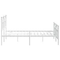Bedframe met hoofd- en voeteneinde metaal wit 140x200 cm - thumbnail