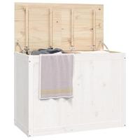 Wasmand 88,5x44x66 cm massief grenenhout wit - thumbnail