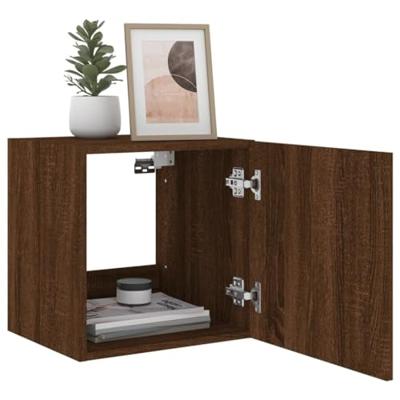 Tv-wandmeubel met LED-verlichting 40,5x35x40 cm bruineikenkleur