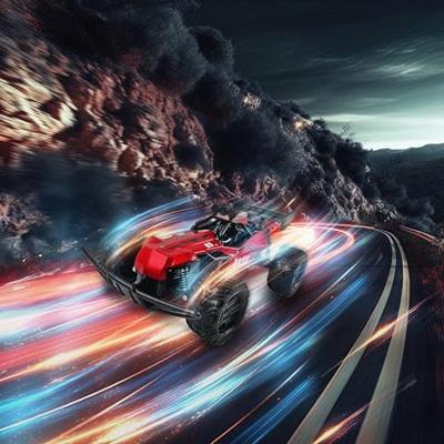 Auto met afstandsbediening - TURBO CHALLENGE - RX Car 89 093721 - Rood - 1/12 - Inclusief oplaadbare batterij en batterijen - Metaal - thumbnail