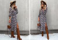 Midi jurk met split - Nu in de aanbieding! - thumbnail