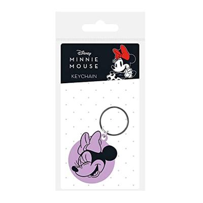 Disney - Minnie Mouse Face Rubber Keychain