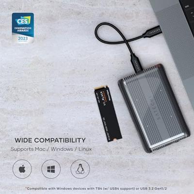 Satechi ST-EU4NPM M.2 SSD-behuizing USB-C 4 40 GBit/s M.2 PCIe NVMe 2242, 2260, 2280 ST-EU4NPM Satechi ST-EU4NPM M.2 SSD-behuizing USB-C 4 40 GBit/s M.2 PCIe NVMe 2242, 2260, 2280 ST-EU4NPM