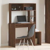 Bureau met schappen 100x45x140 cm bewerkt hout bruineikenkleur - thumbnail