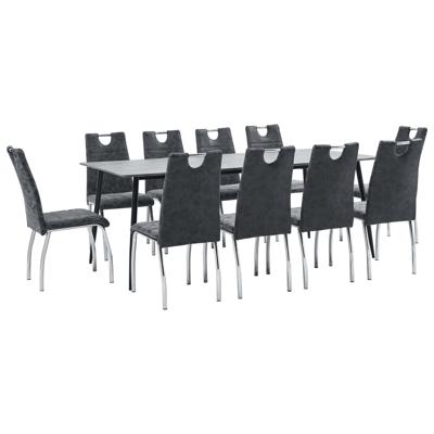 vidaXL 11-delige Eethoek kunstleer zwart vidaXL 11-delige Eethoek kunstleer zwart