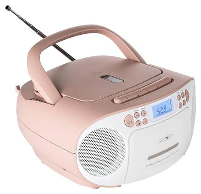 Reflexion RCR2260PK Radio/CD-speler VHF (FM) AUX, CD, Cassette Pink, Wit