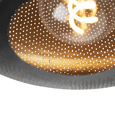 QAZQA Smart plafondlamp zwart met goud 40 cm incl. Wifi G95 - QAZQA Smart plafondlamp zwart met goud 40 cm incl. Wifi G95 -