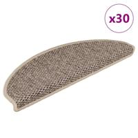 VidaXL Trapmatten zelfklevend sisal-look 30 st 65x21x4 cm donkerbeige - thumbnail