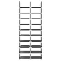 Schoenenrekken 2 st 33x33x174 cm vliesvrij 10-laags zwart - thumbnail