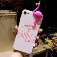 Voor iPhone 6 Plus & 6s Plus Embossment een Flamingo patroon volledige back cover beschermhoes - thumbnail