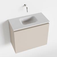 MONDIAZ OLAN 60cm toiletmeubel linen. LEX wastafel talc midden geen kraangat - thumbnail