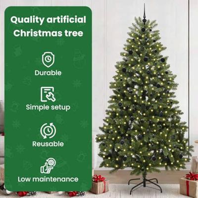 VidaXL Kunstkerstboom met 300 led groen 240 cm pvc en metaal