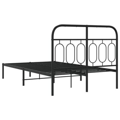 Bedframe met hoofdbord metaal zwart 120x190 cm Bedframe met hoofdbord metaal zwart 120x190 cm