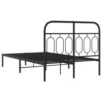 Bedframe met hoofdbord metaal zwart 120x190 cm - thumbnail