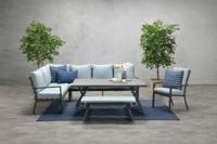 Sergio L/D set 3-dlg links carbon black/mint grey bank L 262 x B 200 x H 85 cm Garden Impressions - Garden impressions - thumbnail