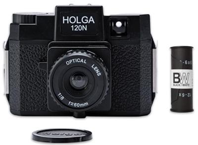 Holga 120N rolfilm camera set optical glas lens (incl. B+W film)