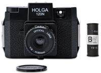 Holga 120N rolfilm camera set optical glas lens (incl. B+W film) - thumbnail