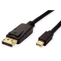 ROLINE Mini DisplayPort Kabel, mDP-DP, v1.3/v1.4, M/M, zwart, 1 m - thumbnail