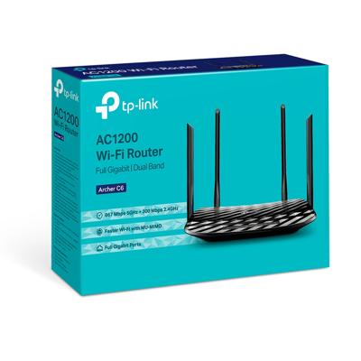 TP-LINK Archer C6 WiFi-router 2.4 GHz, 5 GHz 1.2 GBit/s TP-LINK Archer C6 WiFi-router 2.4 GHz, 5 GHz 1.2 GBit/s
