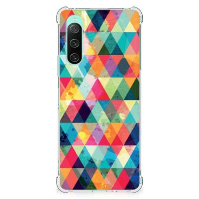 Sony Xperia 10 V Doorzichtige Silicone Hoesje Geruit Sony Xperia 10 V Doorzichtige Silicone Hoesje Geruit