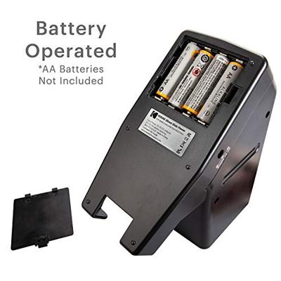 KODAK 35 mm diaprojector en apparaat om films te bekijken, werkt op batterijen, 3-voudige vergroting, led-verlichte display, voor 35 mm dia's en filmnegatieven.