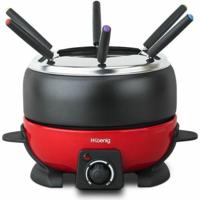 HKoeNIG ALP1800 - Elektrische fondue 6 personen - 2L - 800W - Regelbare thermostaat 25°C tot 190°C - Afneembare pan - Rood en zwart - thumbnail