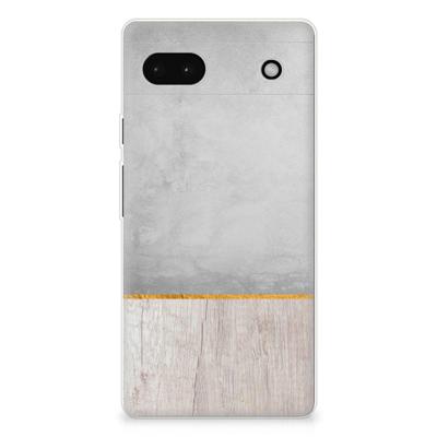 Google Pixel 6A | Bumper Hoesje | Wood Concrete Google Pixel 6A | Bumper Hoesje | Wood Concrete