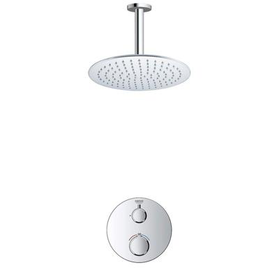 Grohe - Adema Rise Regendoucheset - Inbouw - 1 functie - met Adema Rise hoofddouche 25cm - plafondarm 20cm - Grohe Grohtherm inbouwthermostaat - chroom SW236914 SW105953 SW720552 SW377830