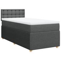 Boxspring met matras stof donkergrijs 140x190 cm - thumbnail