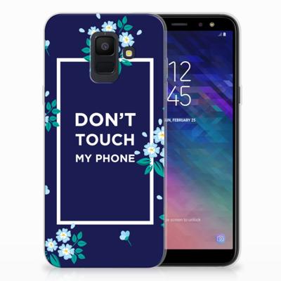 Samsung Galaxy A6 (2018) Silicone-hoesje Flowers Blue DTMP Samsung Galaxy A6 (2018) Silicone-hoesje Flowers Blue DTMP
