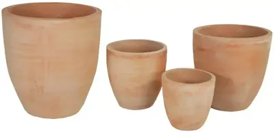 Mega Collections Bloempot Egg Hoog - Ø38 x H40 cm - Terracotta Whitewash