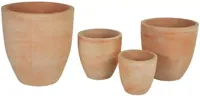 Mega Collections Bloempot Egg Hoog - Ø38 x H40 cm - Terracotta Whitewash - thumbnail