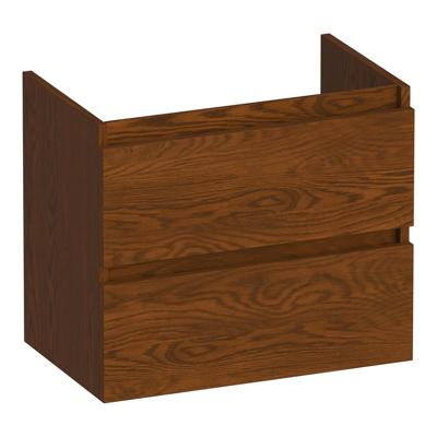 Brauer Joy - Onderkast Ondiep - 60 cm - met 2 Softclose Lades Greeploos en 1 Sifon Uitsparing - Lamellen Eiken Bruin