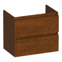 Brauer Joy - Onderkast Ondiep - 60 cm - met 2 Softclose Lades Greeploos en 1 Sifon Uitsparing - Lamellen Eiken Bruin - thumbnail