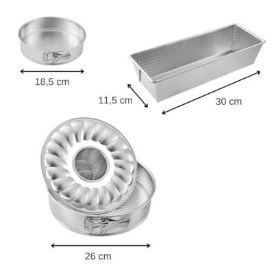 Set van 3 cakevormen - ZENKER - 30, 18 en 26 cm