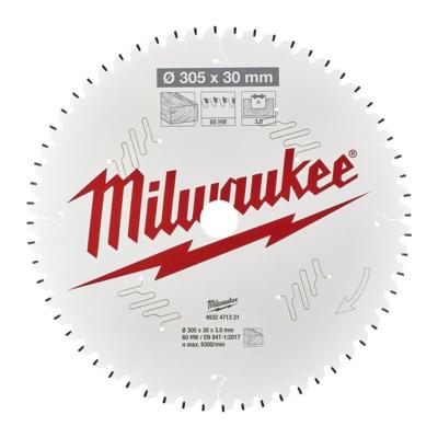 Milwaukee Cirkelzaagblad voor Hout | Ø 305mm Asgat 30mm 60T - 4932471321