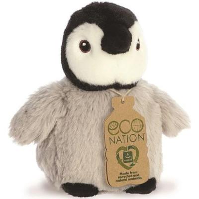 Eco Nation Pluchen knuffel - mini - pinguïn - 13 cm