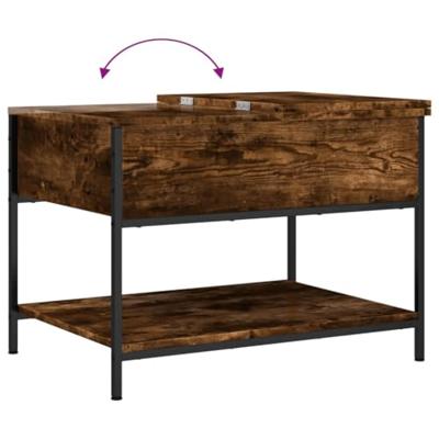 Salontafel 70x50x50 cm bewerkt hout en metaal gerookt eiken