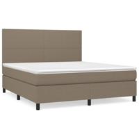 Boxspring met matras stof taupe 160x200 cm - thumbnail