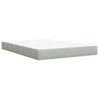 Boxspring met matras fluweel lichtgrijs 140x190 cm - thumbnail