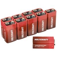 VOLTCRAFT 6LR61 9V batterij (blok) Alkaline 550 mAh 9 V 10 stuk(s) - thumbnail