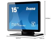Iiyama PCAP Bezel Free Front, 10P Touch Touchscreen monitor Energielabel: E (A - G) 38.1 cm (15 inch) 1024 x 768 Pixel 4:3 8 ms HDMI, VGA, Audio-Line-out IPS - thumbnail