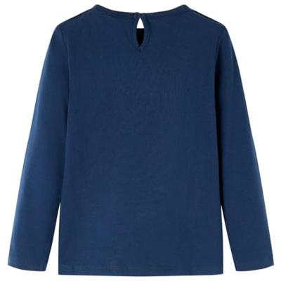 Kindershirt met lange mouwen hertenprint 92 marineblauw