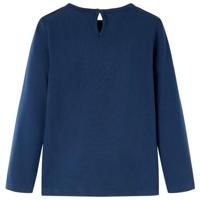 Kindershirt met lange mouwen hertenprint 92 marineblauw - thumbnail