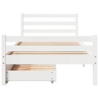 Bedframe zonder matras massief grenenhout wit 140x200 cm - thumbnail