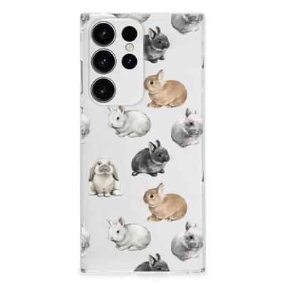 TPU Hoesje voor Samsung Galaxy S23 Ultra Konijntjes TPU Hoesje voor Samsung Galaxy S23 Ultra Konijntjes