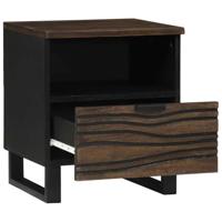 Nachtkastje met lade 2 pcs Walnotenhout 40 x 33 x 46 cm - thumbnail