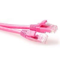 ACT IB2415 U/UTP CAT6A Patchkabel Snagless Roze - 15 meter - thumbnail